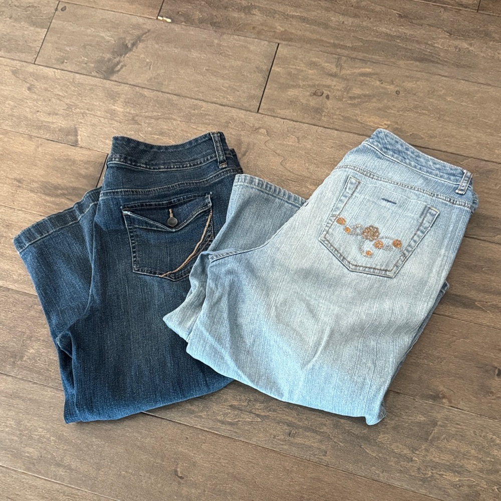 BUNDLED LOT Wide Leg Cropped Denim Venezia & Sonoma Size 16